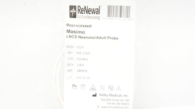 Medline RM-2329 ReNewal Full Circle Reprocessing Masimo LNCS Probe